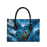 Tui Bird New Zealand Christmas In July Leather Bag NZ Aroha Koru Fern Marble Vibes