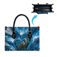 Tui Bird New Zealand Christmas In July Leather Bag NZ Aroha Koru Fern Marble Vibes