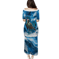 Tui Bird New Zealand Christmas In July Puletasi NZ Aroha Koru Fern Marble Vibes LT14 - Polynesian Pride