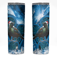 Tui Bird New Zealand Christmas In July Skinny Tumbler NZ Aroha Koru Fern Marble Vibes