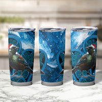 Tui Bird New Zealand Christmas In July Tumbler Cup NZ Aroha Koru Fern Marble Vibes