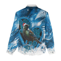 Tui Bird New Zealand Christmas In July Women Casual Shirt NZ Aroha Koru Fern Marble Vibes