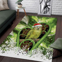 Kakapo New Zealand Christmas In July Area Rug NZ Aroha Koru Fern Marble Vibes