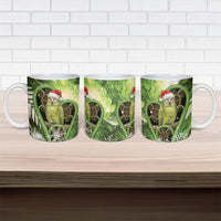 Kakapo New Zealand Christmas In July Ceramic Mug NZ Aroha Koru Fern Marble Vibes