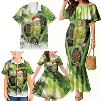 Kakapo New Zealand Christmas In July Family Matching Mermaid Dress and Hawaiian Shirt NZ Aroha Koru Fern Marble Vibes LT14 - Polynesian Pride