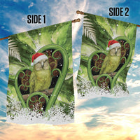 Kakapo New Zealand Christmas In July Garden Flag NZ Aroha Koru Fern Marble Vibes