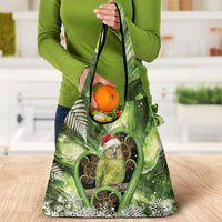 Kakapo New Zealand Christmas In July Grocery Bag NZ Aroha Koru Fern Marble Vibes