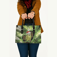 Kakapo New Zealand Christmas In July Leather Bag NZ Aroha Koru Fern Marble Vibes