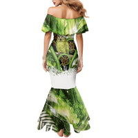 Kakapo New Zealand Christmas In July Mermaid Dress NZ Aroha Koru Fern Marble Vibes