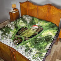 Kakapo New Zealand Christmas In July Quilt NZ Aroha Koru Fern Marble Vibes