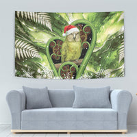 Kakapo New Zealand Christmas In July Tapestry NZ Aroha Koru Fern Marble Vibes