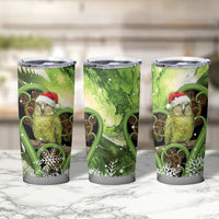 Kakapo New Zealand Christmas In July Tumbler Cup NZ Aroha Koru Fern Marble Vibes
