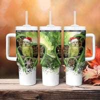 Kakapo New Zealand Christmas In July Tumbler With Handle NZ Aroha Koru Fern Marble Vibes
