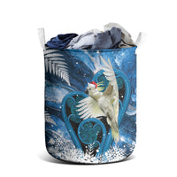 Sulphur-crested Cockatoo New Zealand Christmas In July Laundry Basket NZ Aroha Koru Fern Marble Vibes