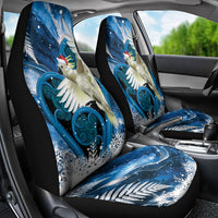 Sulphur-crested Cockatoo New Zealand Christmas In July Car Seat Cover NZ Aroha Koru Fern Marble Vibes