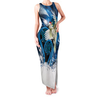 Sulphur-crested Cockatoo New Zealand Christmas In July Family Matching Tank Maxi Dress and Hawaiian Shirt NZ Aroha Koru Fern Marble Vibes