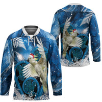 Sulphur-crested Cockatoo New Zealand Christmas In July Hockey Jersey NZ Aroha Koru Fern Marble Vibes