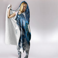 Sulphur-crested Cockatoo New Zealand Christmas In July Hooded Blanket NZ Aroha Koru Fern Marble Vibes
