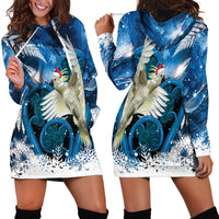 Sulphur-crested Cockatoo New Zealand Christmas In July Hoodie Dress NZ Aroha Koru Fern Marble Vibes