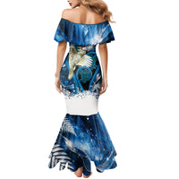 Sulphur-crested Cockatoo New Zealand Christmas In July Mermaid Dress NZ Aroha Koru Fern Marble Vibes LT14 - Polynesian Pride