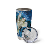 Sulphur-crested Cockatoo New Zealand Christmas In July Tumbler Cup NZ Aroha Koru Fern Marble Vibes