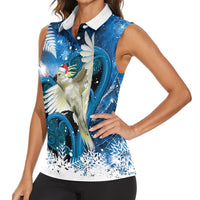 Sulphur-crested Cockatoo New Zealand Christmas In July Women Sleeveless Polo Shirt NZ Aroha Koru Fern Marble Vibes