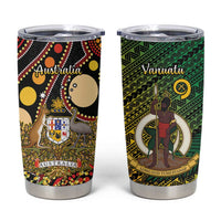 Vanuatu and Australia Tumbler Cup Vanuatuan Polynesian Mix Aussie Aboriginal Art LT14 Black - Polynesian Pride