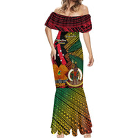 Vanuatu and Papua New Guinea Mermaid Dress Vanuatuan With PNG Polynesian Pattern LT14 - Polynesian Pride