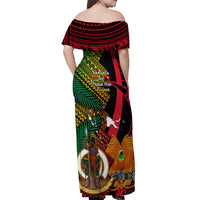 Vanuatu and Papua New Guinea Off Shoulder Maxi Dress Vanuatuan With PNG Polynesian Pattern LT14 - Polynesian Pride