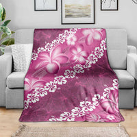 Vintage Pink Polynesia Blanket Plumeria With Hibiscus Tropical Vibes LT14 - Polynesian Pride