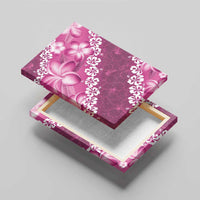 Vintage Pink Polynesia Canvas Wall Art Plumeria With Hibiscus Tropical Vibes LT14 - Polynesian Pride