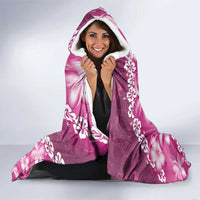 Vintage Pink Polynesia Hooded Blanket Plumeria With Hibiscus Tropical Vibes LT14 - Polynesian Pride
