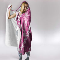 Vintage Pink Polynesia Hooded Blanket Plumeria With Hibiscus Tropical Vibes LT14 - Polynesian Pride