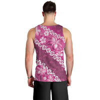 Vintage Pink Polynesia Men Tank Top Plumeria With Hibiscus Tropical Vibes LT14 - Polynesian Pride
