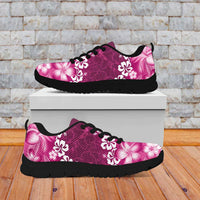 Vintage Pink Polynesia Sneakers Plumeria With Hibiscus Tropical Vibes
