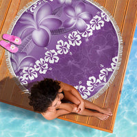 Vintage Purple Polynesia Beach Blanket Plumeria With Hibiscus Tropical Vibes LT14 - Polynesian Pride