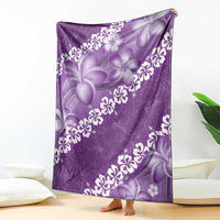 Vintage Purple Polynesia Blanket Plumeria With Hibiscus Tropical Vibes LT14 - Polynesian Pride