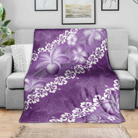 Vintage Purple Polynesia Blanket Plumeria With Hibiscus Tropical Vibes LT14 - Polynesian Pride
