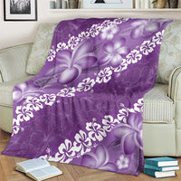 Vintage Purple Polynesia Blanket Plumeria With Hibiscus Tropical Vibes LT14 - Polynesian Pride