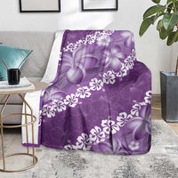 Vintage Purple Polynesia Blanket Plumeria With Hibiscus Tropical Vibes LT14 - Polynesian Pride
