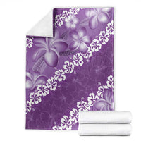Vintage Purple Polynesia Blanket Plumeria With Hibiscus Tropical Vibes LT14 - Polynesian Pride