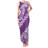 Vintage Purple Polynesia Family Matching Tank Maxi Dress and Hawaiian Shirt Plumeria With Hibiscus Tropical Vibes