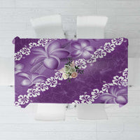 Vintage Purple Polynesia Tablecloth Plumeria With Hibiscus Tropical Vibes LT14 Purple - Polynesian Pride