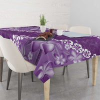 Vintage Purple Polynesia Tablecloth Plumeria With Hibiscus Tropical Vibes LT14 - Polynesian Pride