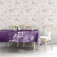 Vintage Purple Polynesia Tablecloth Plumeria With Hibiscus Tropical Vibes LT14 - Polynesian Pride