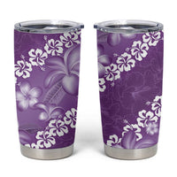 Vintage Purple Polynesia Tumbler Cup Plumeria With Hibiscus Tropical Vibes LT14 Purple - Polynesian Pride