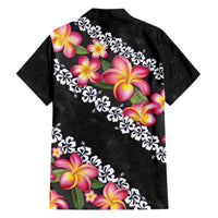 Black Polynesia Family Matching Tank Maxi Dress and Hawaiian Shirt Plumeria With Hibiscus Pattern Tropical Vibes LT14 - Polynesian Pride
