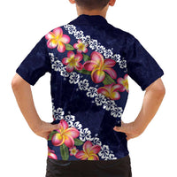 Blue Polynesia Family Matching Summer Maxi Dress and Hawaiian Shirt Plumeria With Hibiscus Pattern Tropical Vibes LT14 - Polynesian Pride