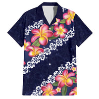 Blue Polynesia Hawaiian Shirt Plumeria With Hibiscus Pattern Tropical Vibes LT14 Blue - Polynesian Pride