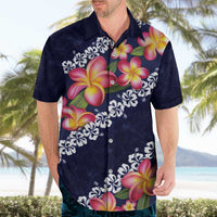 Blue Polynesia Hawaiian Shirt Plumeria With Hibiscus Pattern Tropical Vibes LT14 - Polynesian Pride